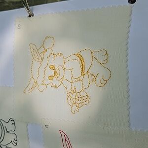 Handmade machine embroidery bunny patch